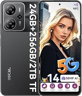 OSCAL Tiger 13 Telephone Portable 5G Android 14, Gemini AI, 24Go+256Go/TF-2To, Smartphone Octa Core 90Hz Écran 6,67" HD+, 18W Charge Rapide, AI 50MP, Téléphone 5G Dual SIM/NFC/Face ID/GPS/OTG
