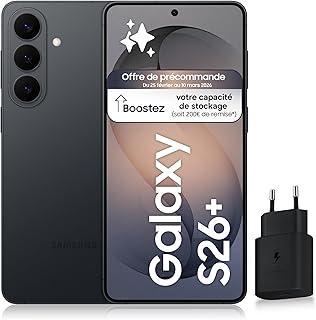 Samsung Galaxy S26+, Smartphone Android 5G avec Galaxy AI, 512 Go, Chargeur Secteur Rapide 25W Inclus, Smartphone déverrouillé, Noir, Version FR