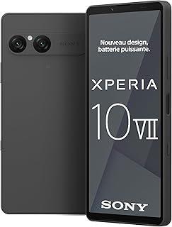 Sony Xperia 10 VII - 6,1 Pouces 19,5:9 OLED avec 120 Hz, Batterie 5 000 mAh, Objectif Ultra Grand Angle 16 mm, Audio 3,5 mm, Android 15, IP65/68, Double SIM Hybride, Noir Charbon