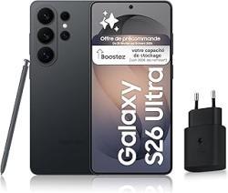 Samsung Galaxy S26 Ultra, Smartphone Android 5G avec Galaxy AI, 512 Go, Chargeur Secteur Rapide 25W Inclus, Smartphone déverrouillé, Noir, Version FR