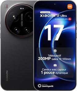 XIAOMI 17 Ultra, Smartphone 16+512 GB, Téléobjectif Leica 200MP 75–100mm, Capteur LOFIC HDR, HyperAI, Optique Leica APO, Noir, Garantie prolongée d1 an, Chargeur Non fourni