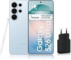 Samsung Galaxy S26 Ultra, Smartphone Android 5G avec Galaxy AI, 512 Go, Chargeur Secteur Rapide 25W Inclus, Smartphone déverrouillé, Bleu, Version FR