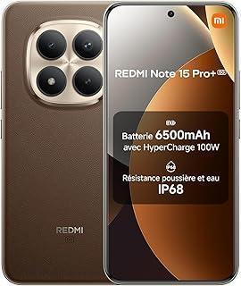 Xiaomi Redmi Note 15 Pro+ 5G, Smartphone 12+512 Go, Batterie Massive de 6500 mAh, IP66/IP68, Nouvel Appareil Photo 200 MP, écran AMOLED 1.5K de 6,83 Pouces, Marron Moka, Garantie 2 Ans