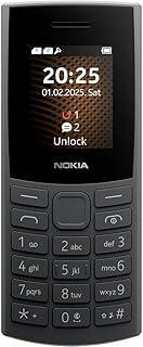 Nokia 105 4G 2e édition (2024) (écran 1,77", batterie amovible de 1450 mAh, mémoire 128 Mo extensible, Bluetooth 5.0, USB Type-C, prise jack 3,5 mm, double SIM, IP54, radio FM) charbon