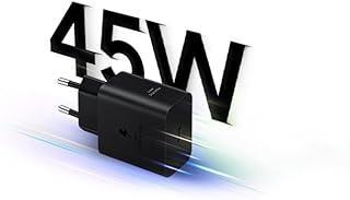 Samsung Chargeur USB C, Adaptateur Secteur 45W Ultra Rapide, Adaptateur USB C vers USB, Chargeur samsung Charge Rapide, Original, sans câble, Noir