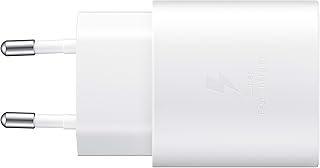 Samsung Chargeur USB C, Adaptateur Secteur 25W Ultra Rapide, Adaptateur USB C vers USB, Chargeur samsung Charge Rapide, Original, sans câble, Blanc