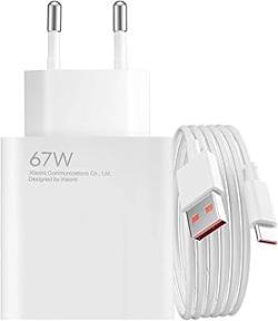 Xiaomi 67 W HyperCharge Combo (Type-A) - Chargeur de 67 W, Port USB, câble USB-C, Identification Intelligente des appareils, Blanc (Version ES)
