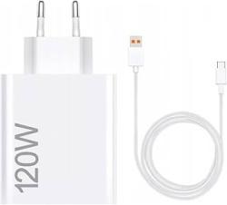 Xiaomi 120 W HyperCharge Combo (Type-A) - Chargeur de 120 W, Port USB, câble USB-C, Identification Intelligente des appareils, Blanc (Version ES)