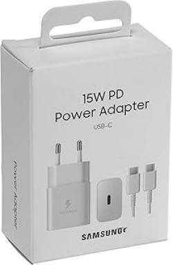 SAMSUNG Chargeur Secteur 15W USB C avec Cable Blanc